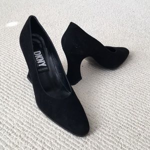 DKNY black suede heels - made in Spain